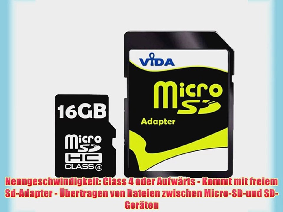 Neu Vida IT 16GB Micro SD SDHC Speicherkarte f?r Sony Ericsson - Vivaz pro - W8 - WT18i - Xperia