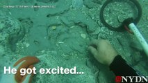 La réaction hystérique d'un plongeur qui tombe sur un trésor à un million de dollars