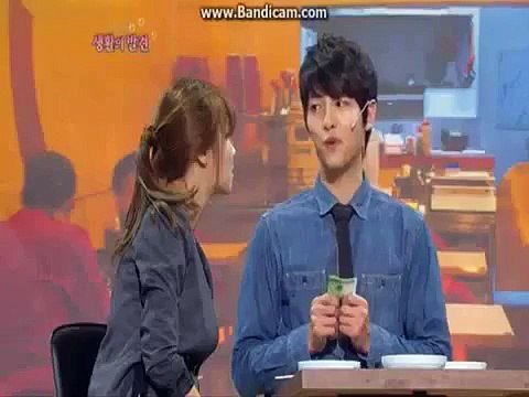 Kbs gag concert song joong ki kiss shin bora Funny Moment
