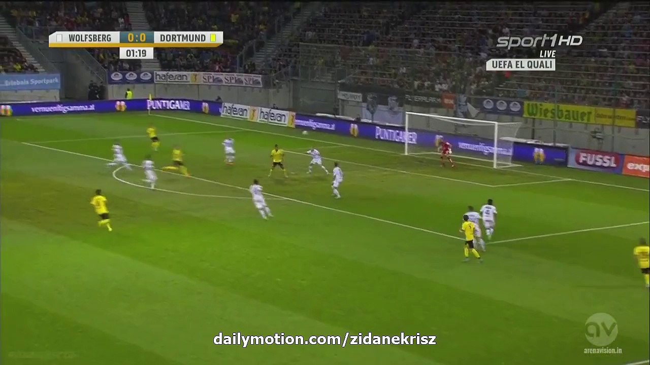 Aubameyang Big Chance - AC Wolfsberger v. Borussia Dortmund - Europa League 3rd Round 30.07.2015