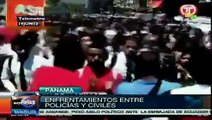 Enfrentamientos entre policías y civiles en Panamá