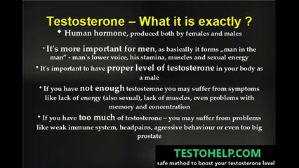 Testosterone - What it is and why it is so important for male's health