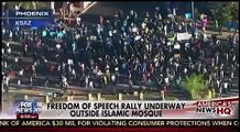 Freedom Speech Rally Underway Outside Islamic Mosque - Muhammad Cartoon -  America's news HQ