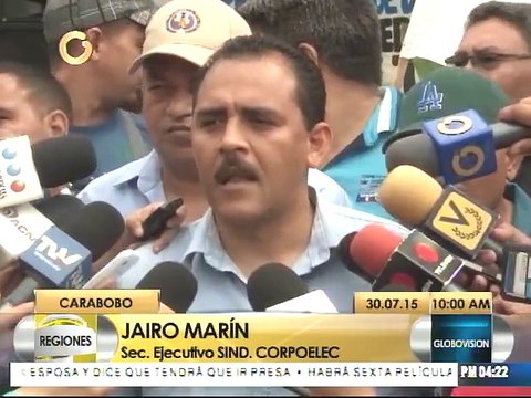 Trabajadores de Corpoelec Carabobo exigen firma de contratación colectiva