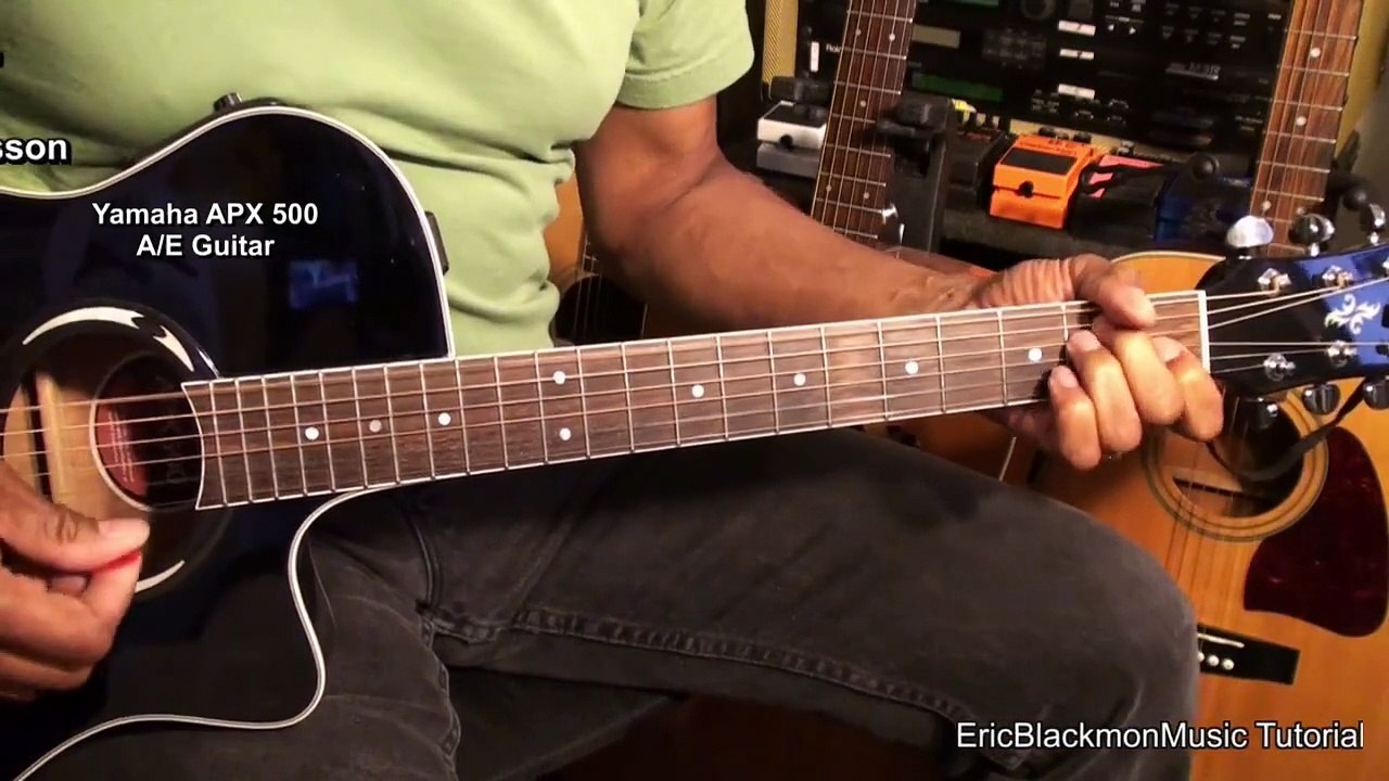AC/DC BACK IN BLACK ACOUSTIC GUITAR LESSON TUTORIAL EricBlackmonMusicHD