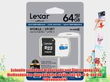 Lexar LSDMI64GBBEU300A Class 10 micro-SDXC 64GB Speicherkarte mit Adapter (300x)