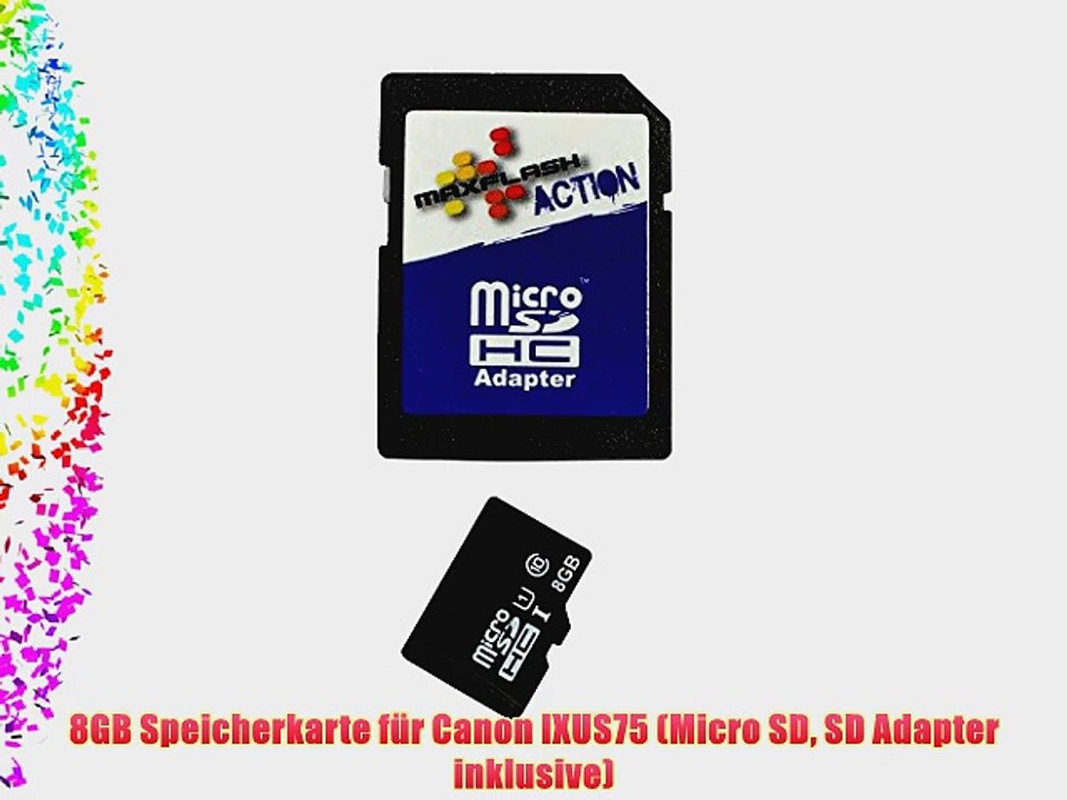 8GB Speicherkarte f?r Canon IXUS75 (Micro SD SD Adapter inklusive)