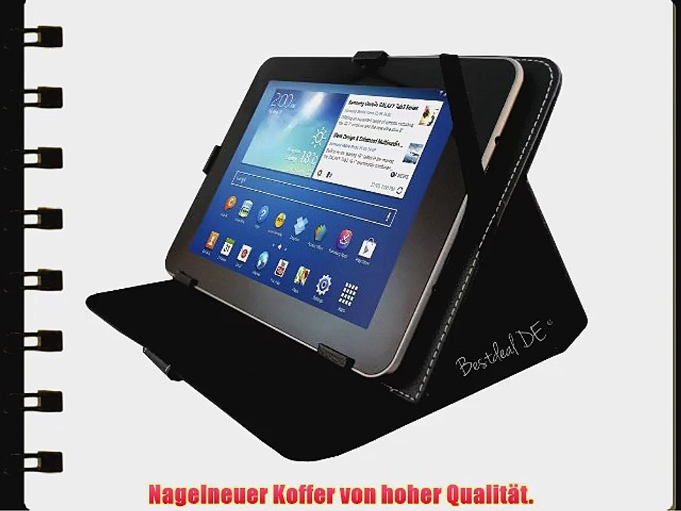 Schwarz PU Lederner Tasche Case H?lle f?r ARCHOS 80 XENON 8 8 Zoll Inch Tablet-PC   Bildschirmschutzfolie