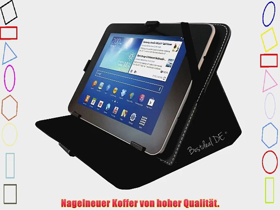 Schwarz PU Lederner Tasche Case H?lle f?r Blaupunkt Endeavour 1000 9.7 9.7 Zoll Inch Tablet-PC