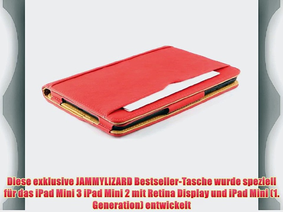 JAMMYLIZARD | Ledertasche Smart Case f?r iPad Mini 3 iPad Mini 2 und iPad Mini ROT