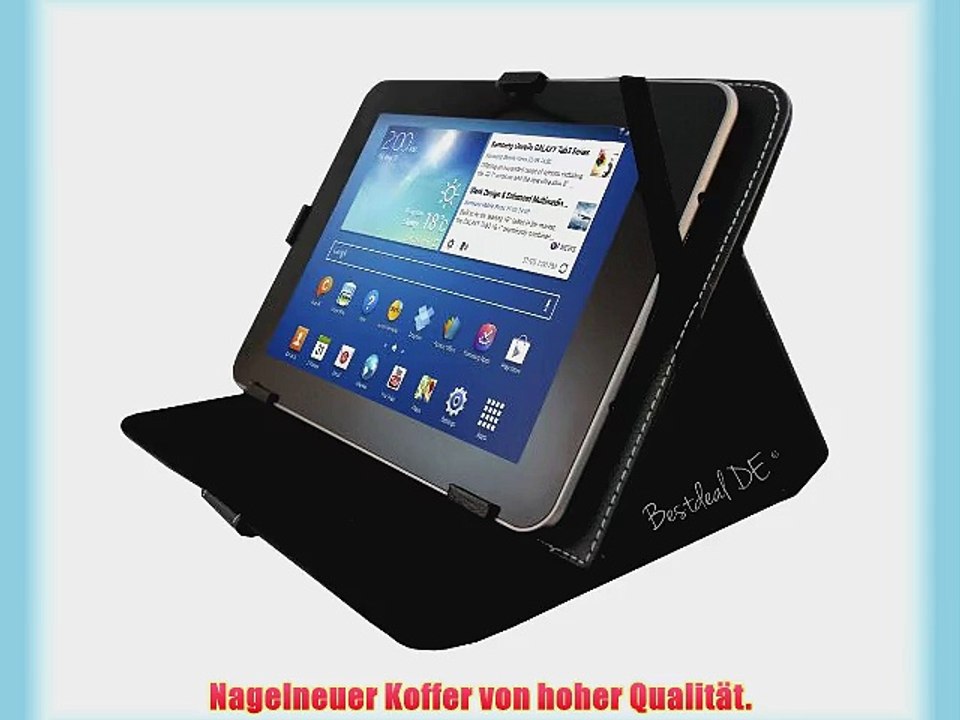 Schwarz PU Lederner Tasche Case H?lle f?r Point of View Mobii 7 7 Zoll Inch Tablet-PC   Bildschirmschutzfolie