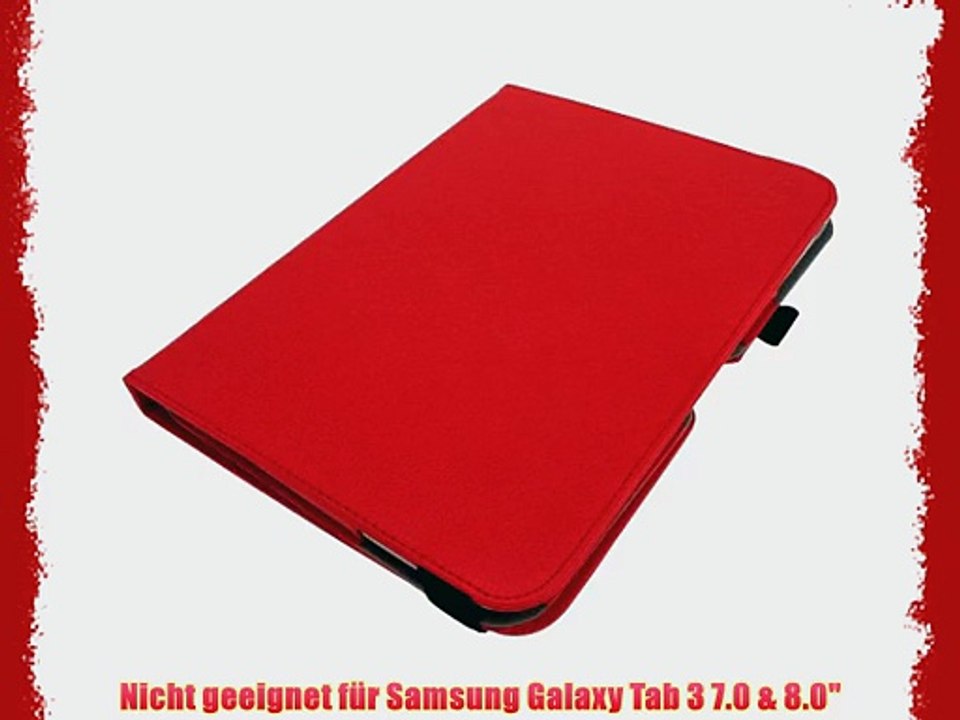 igadgitz 360? Drehbar Rot PU Ledertasche H?lle f?r Samsung Galaxy Tab 3 10.1 GT-P5210 Mit Multi-Winkel