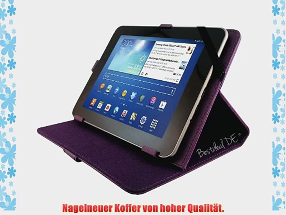 Lila PU Lederner Tasche Case H?lle f?r Odys Uno X 8 8 Zoll Inch Tablet-PC   Bildschirmschutzfolie