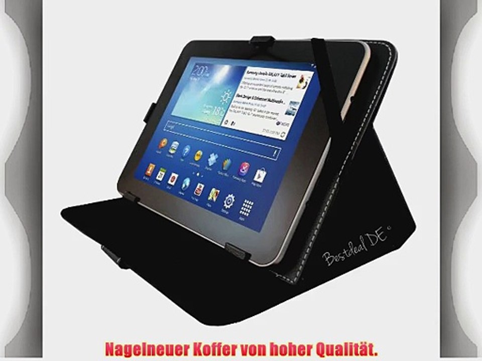 Schwarz PU Lederner Tasche Case H?lle f?r Smartbook Surfer 360MN10 10.1 10.1 Zoll Inch Tablet-PC