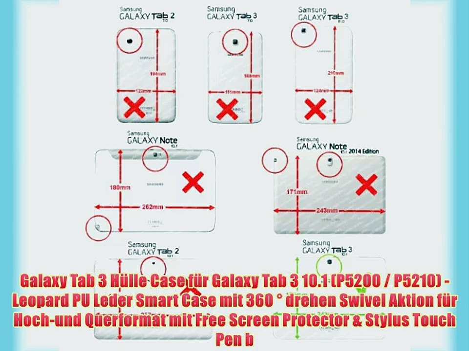 Galaxy Tab 3 H?lle Case f?r Galaxy Tab 3 10.1 (P5200 / P5210) - Leopard PU Leder Smart Case