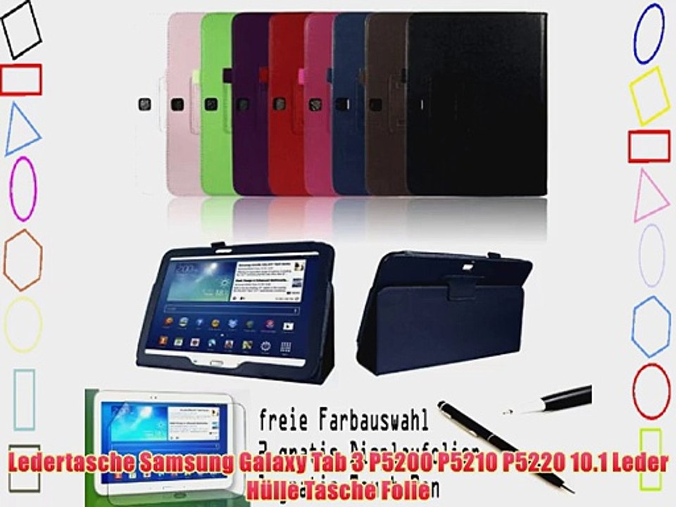Ledertasche Samsung Galaxy Tab 3 P5200 P5210 P5220 10.1 Leder H?lle Tasche Folie