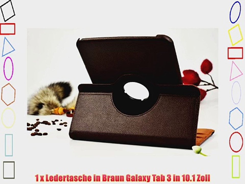 Schutzh?lle Samsung Galaxy Tab 3 P5200 P5210 10.1 Tablet Pc H?lle Braun   Folie   Stift Tasche