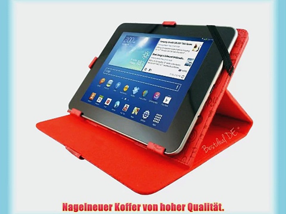 Niedlichen Rot PU Lederner Tasche Case H?lle f?r I-ONIK TP7-1000DC 7 Zoll Inch Tablet-PC