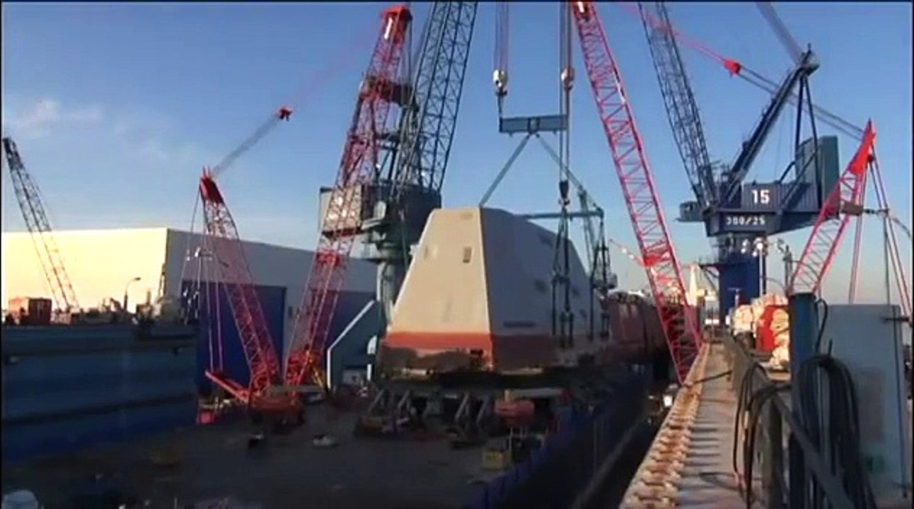 US Navy - First DDG-1000 Zumwalt-Class Destroyer Near Completion [480p]
