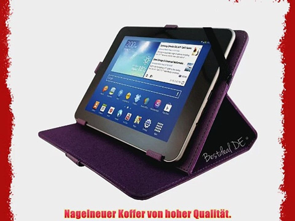 Lila PU Lederner Tasche Case H?lle f?r Trekstor Surftab Xiron 7.0 HD 7 7 Zoll Inch Tablet-PC