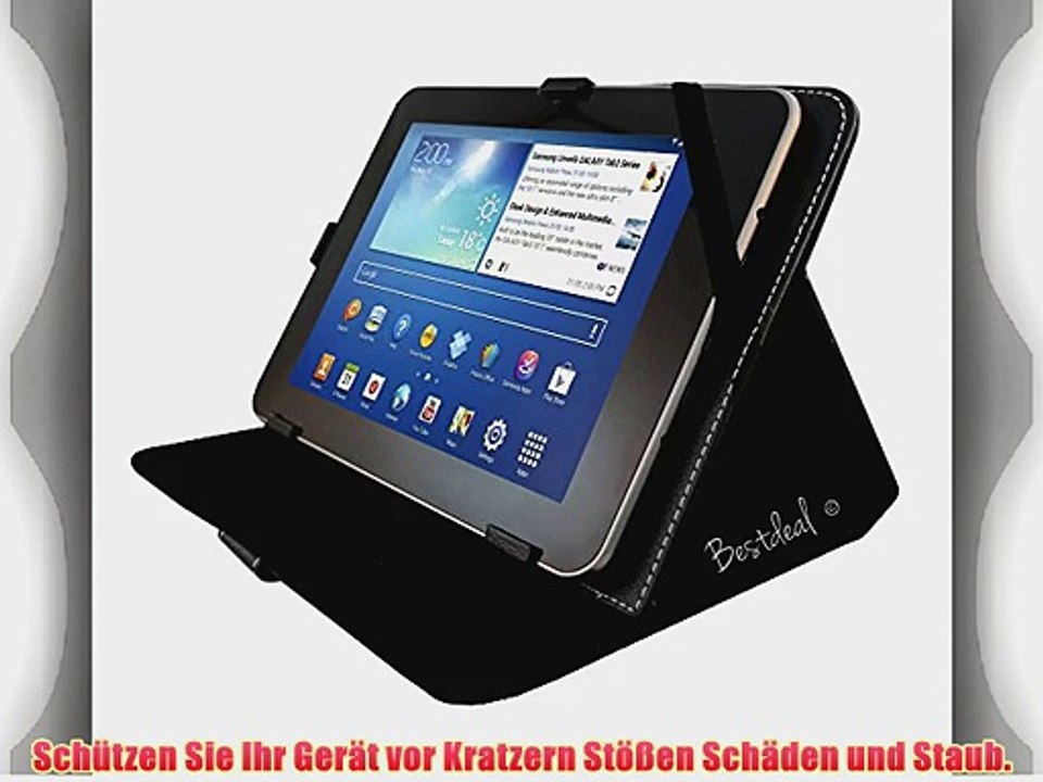 Schwarz PU Lederner Tasche Case H?lle f?r CMX Aquila MID 097-1016 9.7 Zoll Tablet PC   Displayschutzfolie