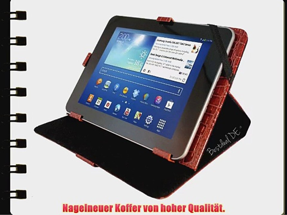 Braun Krokodil PU Lederner Tasche Case H?lle f?r Blaupunkt Endeavour 800 8 Zoll Inch Tablet-PC
