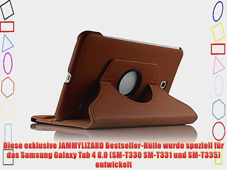 JAMMYLIZARD | 360 Grad rotierende Ledertasche H?lle f?r Samsung Galaxy Tab 4 8.0 BRAUN
