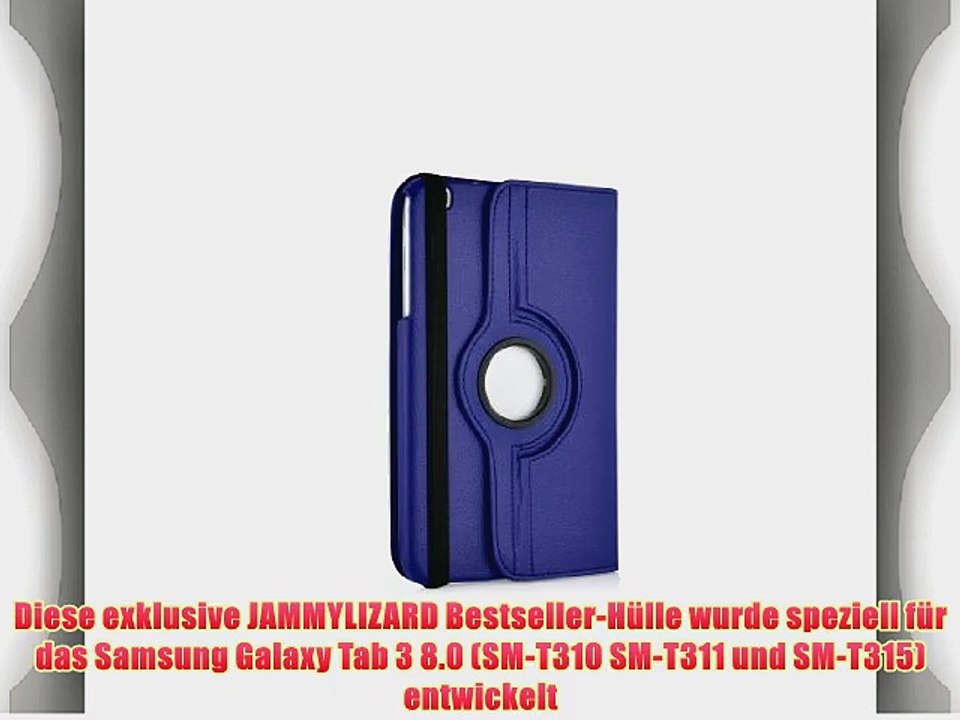 JAMMYLIZARD | DUNKELBLAU 360 Grad rotierende Lederh?lle Smart Case f?r das Samsung Galaxy Tab