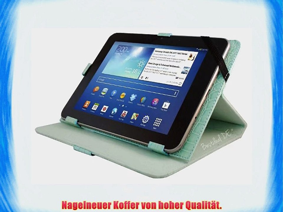 Luxus Blau Krokodil Lederner Tasche Case H?lle f?r TrekStor SurfTab Breeze 7 7 Zoll Inch Tablet-PC