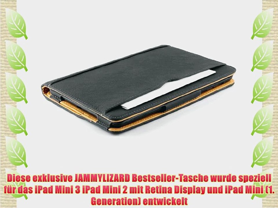 JAMMYLIZARD | Ledertasche Smart Case f?r iPad Mini 3 iPad Mini 2 und iPad Mini SCHWARZ