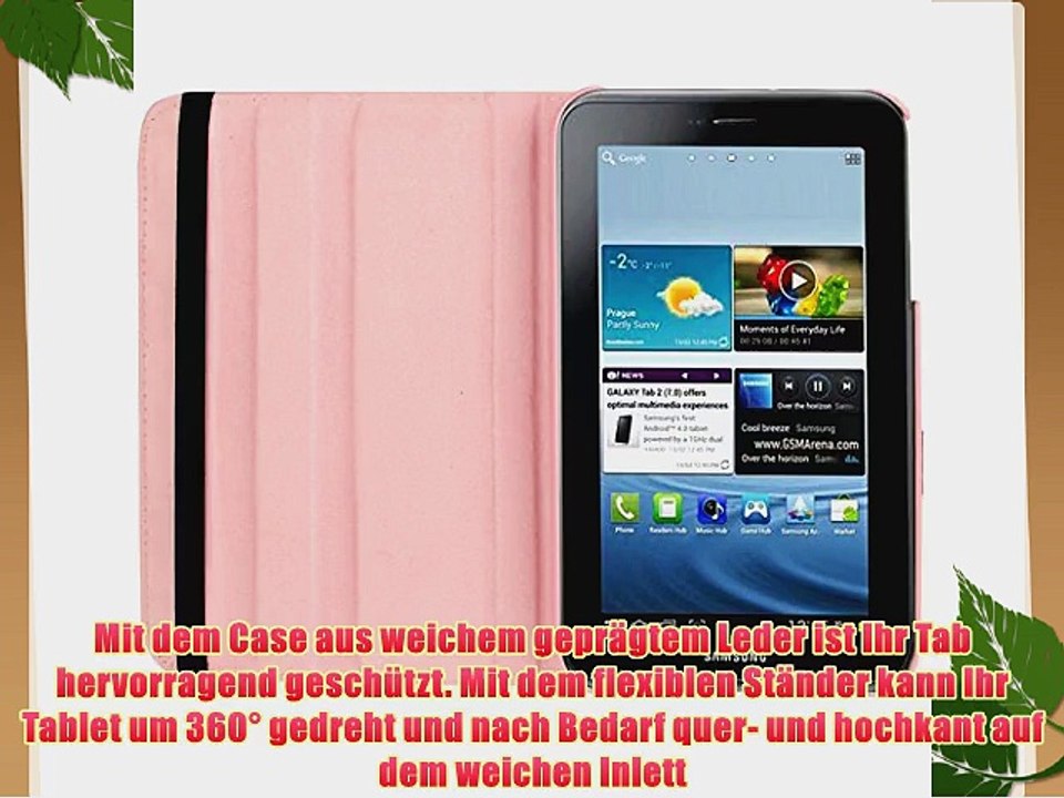 3in1 Set: 360? Premium LEDERTASCHE f?r Samsung Galaxy Tab 3 8.0 T3100 en Pink mit praktischer