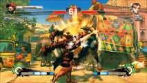Ultra Street Fighter IV battle: Akuma vs Chun-Li with sound effects.