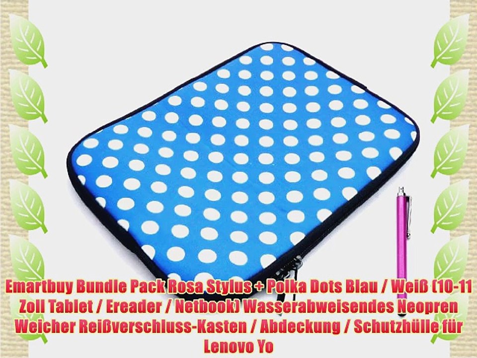Emartbuy Bundle Pack Rosa Stylus   Polka Dots Blau / Wei? (10-11 Zoll Tablet / Ereader / Netbook)