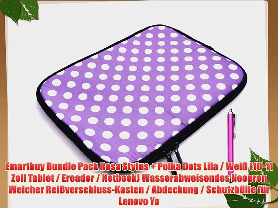 Emartbuy Bundle Pack Rosa Stylus   Polka Dots Lila / Wei? (10-11 Zoll Tablet / Ereader / Netbook)