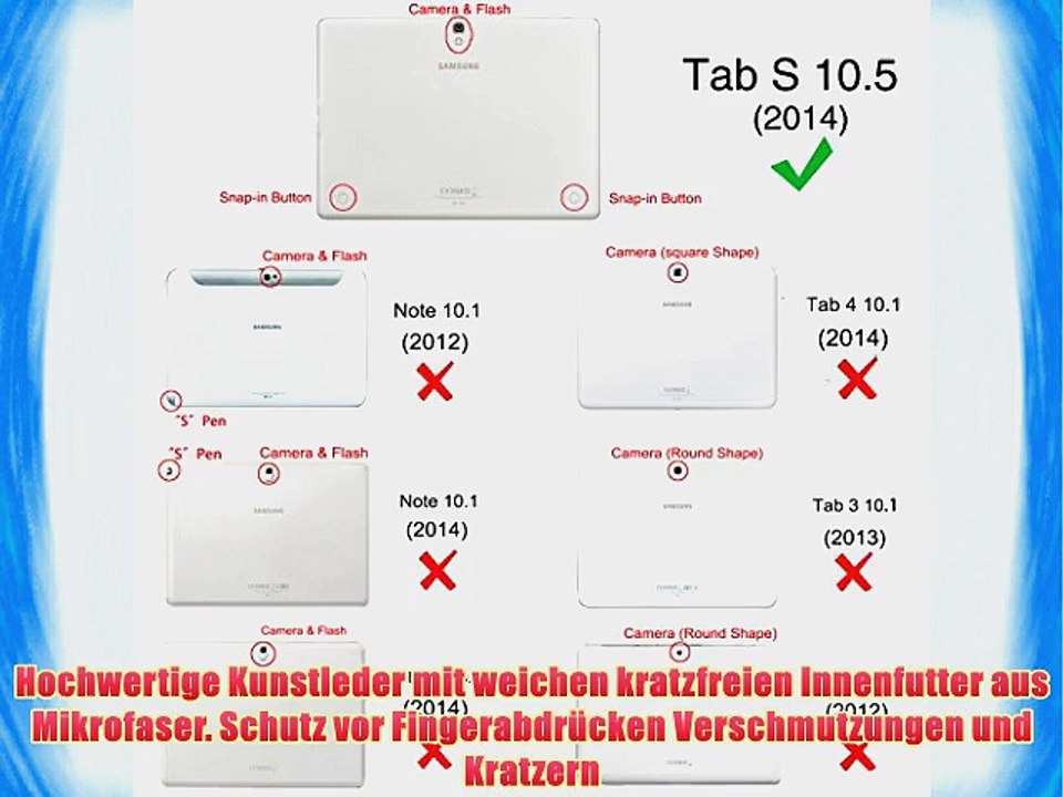 Fintie Samsung Galaxy Tab S 10.5 H?lle Case - Slim Fit Bookstyle PU Lederschutzh?lle Tasche