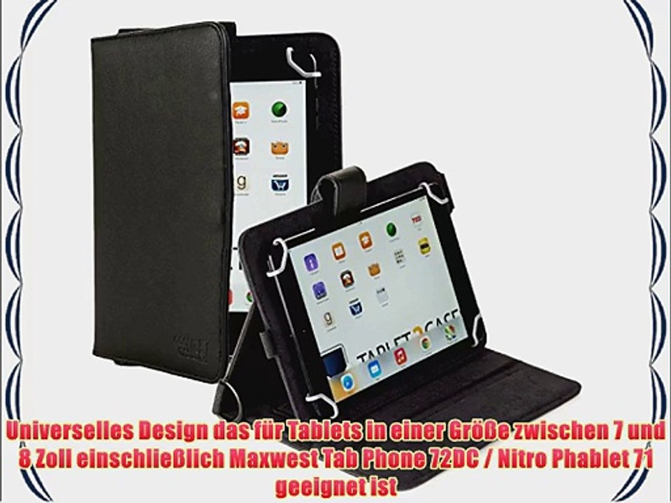 Cooper Cases(TM) Magic Carry Maxwest Tab Phone 72DC / Nitro Phablet 71 Tablet Folioh?lle mit