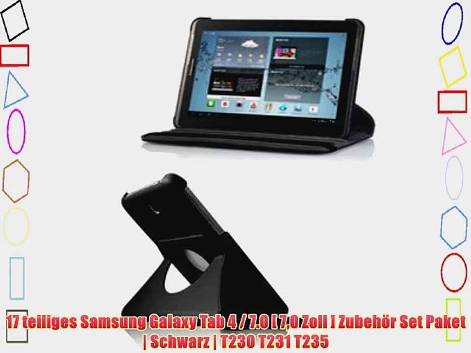 17 teiliges Samsung Galaxy Tab 4 / 7.0 [ 70 Zoll ] Zubeh?r Set Paket | Schwarz | T230 T231
