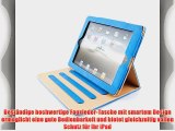 JAMMYLIZARD | Ledertasche Smart Case f?r iPad 4 (mit Retina) iPad 3 und iPad 2 BLAU