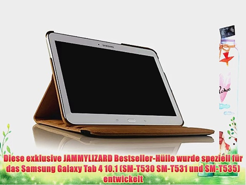JAMMYLIZARD | 360 Grad rotierende Ledertasche H?lle f?r Samsung Galaxy Tab 4 10.1 BRAUN