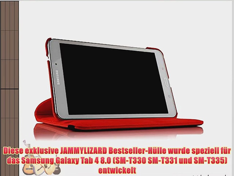 JAMMYLIZARD | 360 Grad rotierende Ledertasche H?lle f?r Samsung Galaxy Tab 4 8.0 ROT