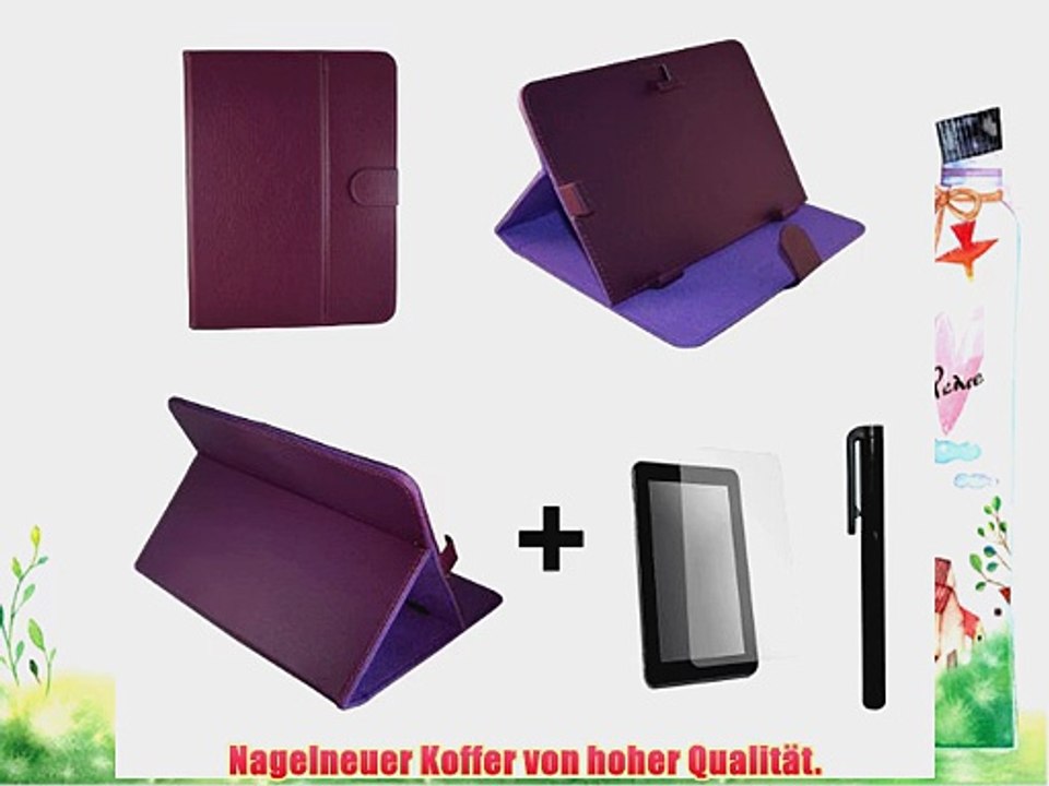 Lila PU Lederner Tasche Case H?lle f?r Samsung Galaxy P1010 Tab 7 7 Zoll Inch Tablet-PC   Bildschirmschutzfolie