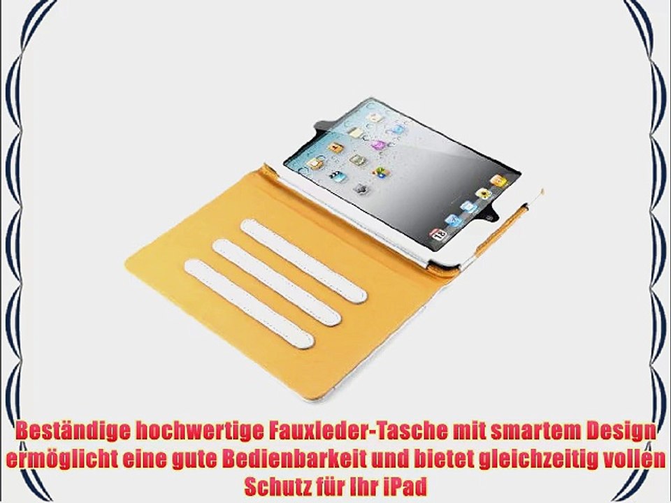 JAMMYLIZARD | Ledertasche Smart Case f?r iPad Mini 3 iPad Mini 2 und iPad Mini WEI?