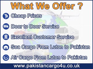Luton to Pakistan air & sea cargo, gifts, parcels, courier, low prices