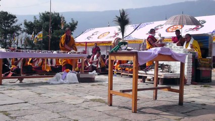 Ceremony in  Lhodrak Kharchu Monastery - Bhutan - H.E. Namkhai Nyingpo Rinpoche