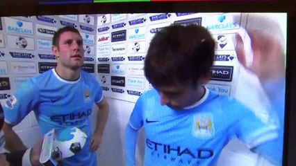 David Silva SPEAKS ENGLISH (Interview post-match vs Everton w/ James Milner)