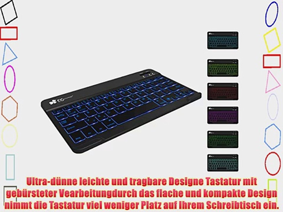 EC Technology? Beleuchtete Tastatur mit Wireless im Ultra D?nnen Design Led Backlit mit QWERTZ