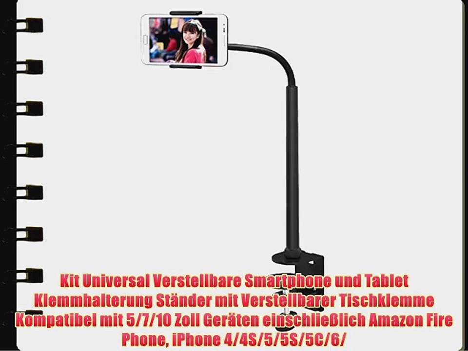 Kit Universal Verstellbare Smartphone und Tablet Klemmhalterung St?nder mit Verstellbarer Tischklemme