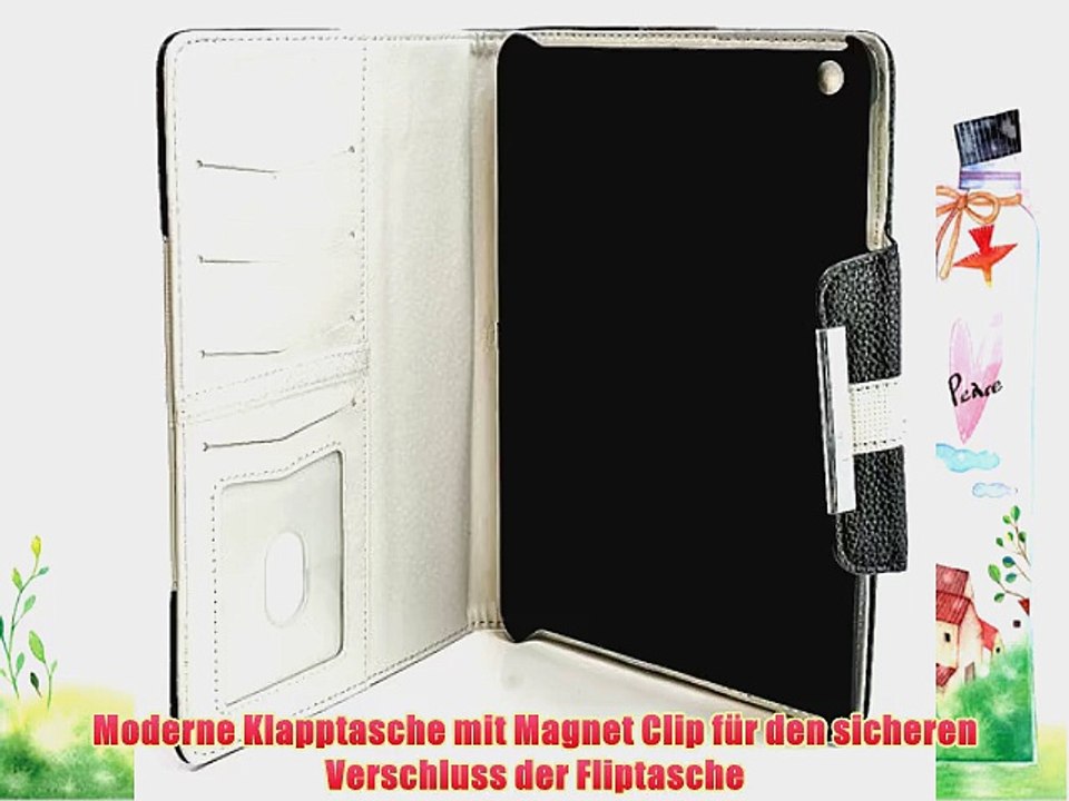 2in1 Original Numia Smart Luxus Bookstyle F?r Apple iPad mini Schwarz-weiss Tab Tasche Hard