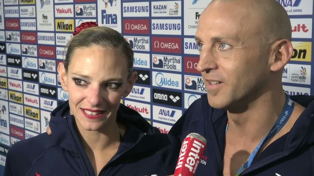 Natation Synchronisée - ChM : Virginie Dedieu et Benoît Beaufils 4es du duo mixte