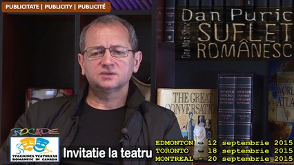 Publicity | Invitatie la teatru - DAN PURIC - Suflet Romanesc - septembrie 2015
